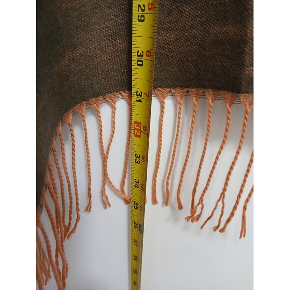 Reversible Aztec Cape Western Southwestern One Size Fits All Khaki Green Soft - Picture 12 of 16